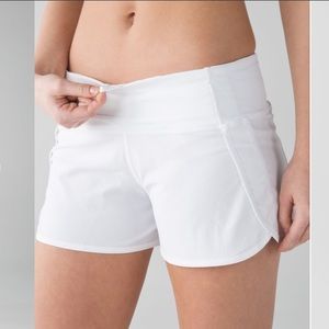 Run Times 4” White Shorts